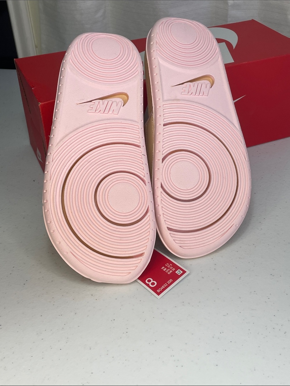 Nike women’s Peach/Tan Slide Sandals - Picture 4 of 6